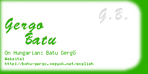 gergo batu business card