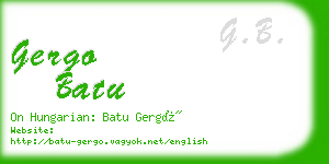 gergo batu business card